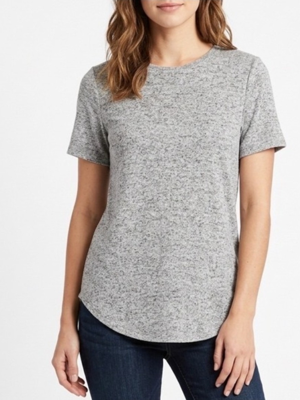 Old Navy Gray Heather Short Sleeve Crew Tee
